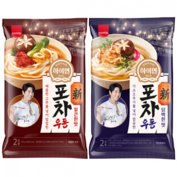 삼립)신포차우동(얼큰) 424g/신포차우동(담백) 428g